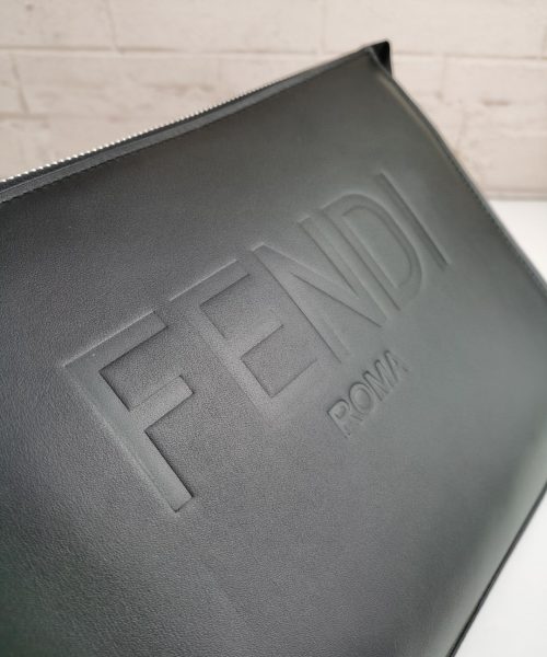 1:1 Replica Fendi Flat Pouch In Black For Men 27cm/10.5in FF 7VA491AFBFF0GXN
