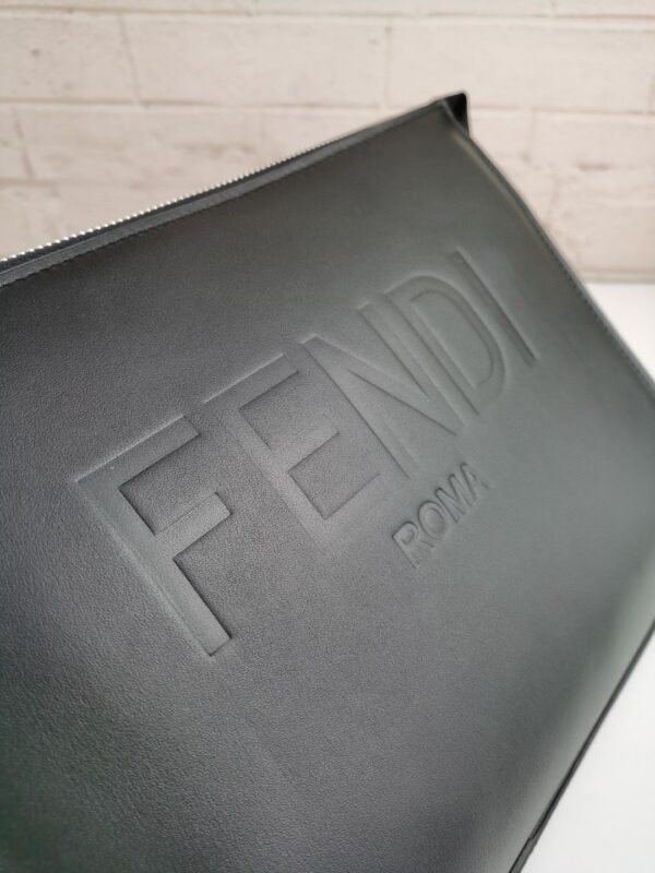 Fendi Flat Pouch In Black For Men 27cm/10.5in FF 7VA491AFBFF0GXN