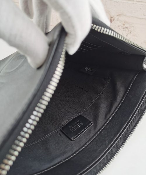 1:1 Replica Fendi Flat Pouch In Black For Men 27cm/10.5in FF 7VA491AFBFF0GXN