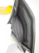 1:1 Replica Fendi Flat Pouch In Black with Silver Hardware For Men 27cm/10.5in FF