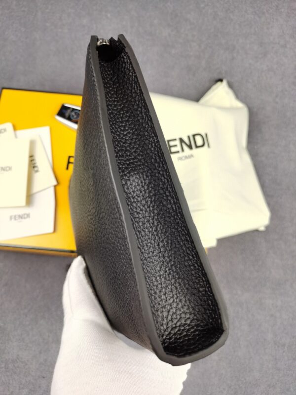 Fendi Flat Pouch In Black with Silver Hardware For Men 27cm/10.5in FF