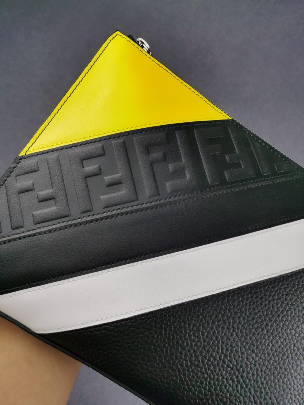 1:1 Replica Fendi Flat Pouch In Black with Silver Hardware For Men 27cm/10.5in FF - Image 3