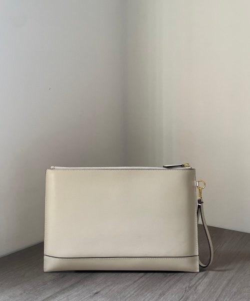 1:1 Replica Fendi Flat Pouch White Large Pouch Bag For Woman 34cm/13in 8N0178AC9LF0K7E