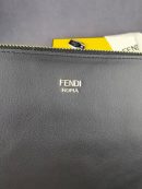1:1 Replica Fendi Flat Zip Pouch in Black With Gold Toned Metalware For Men 27cm/10.5in FF