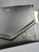 1:1 Replica Fendi Flat Zip Pouch in Black With Gold Toned Metalware For Men 27cm/10.5in FF