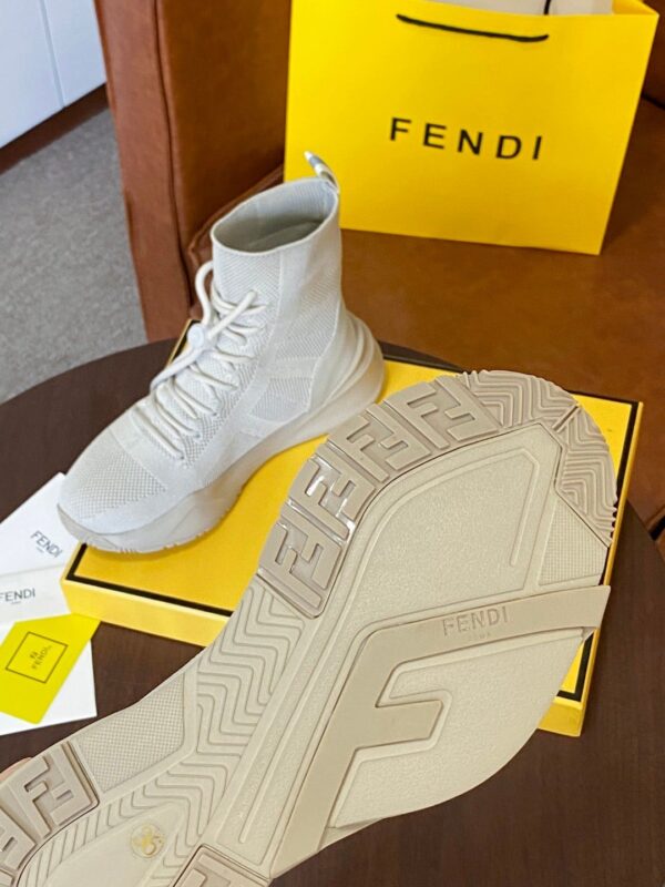 Fendi High Top Sneakers Beige For Women