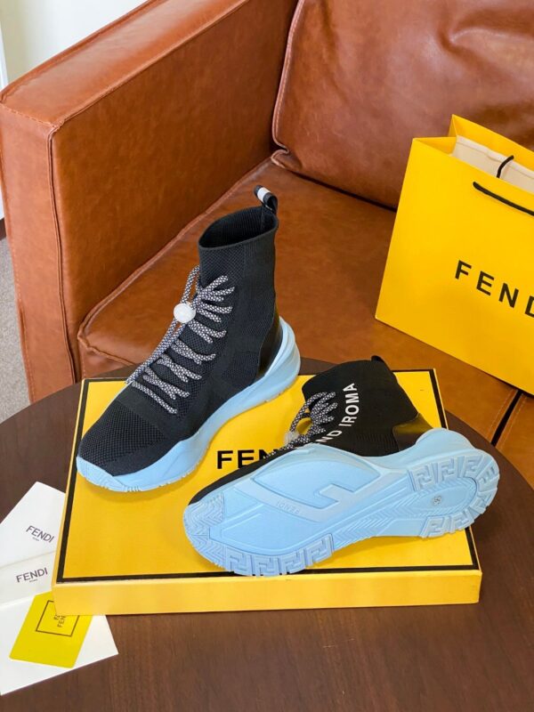 Fendi High Top Sneakers Black Blue For Women