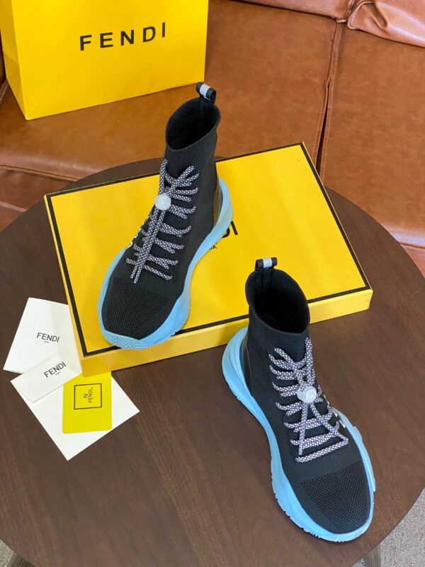 Fendi High Top Sneakers Black Blue For Women