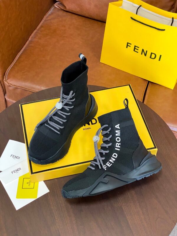 Fendi High Top Sneakers Black For Women