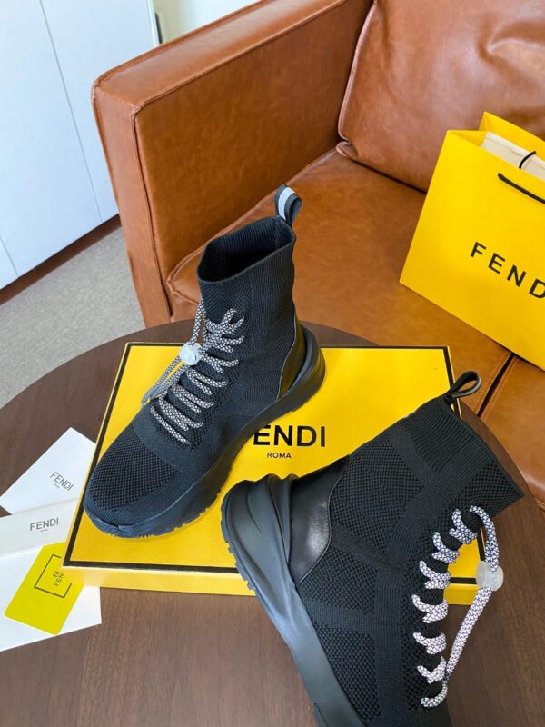 Fendi High Top Sneakers Black For Women