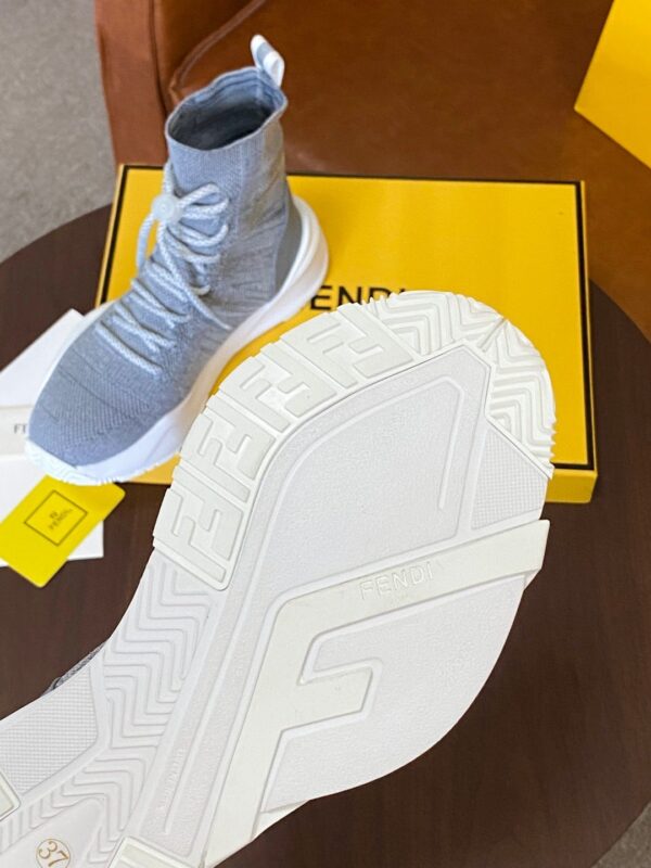 Fendi High Top Sneakers White Grey For Women