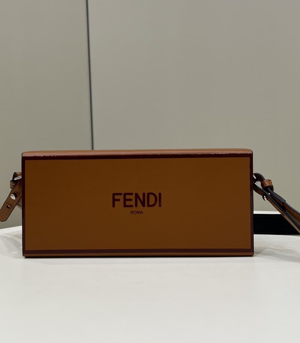 1:1 Replica Fendi Horizontal Box Brown Bag For Woman 10.5cm/4in