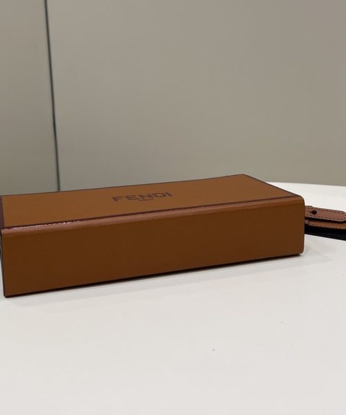 1:1 Replica Fendi Horizontal Box Brown Bag For Woman 10.5cm/4in
