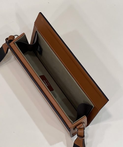 1:1 Replica Fendi Horizontal Box Brown Bag For Woman 10.5cm/4in