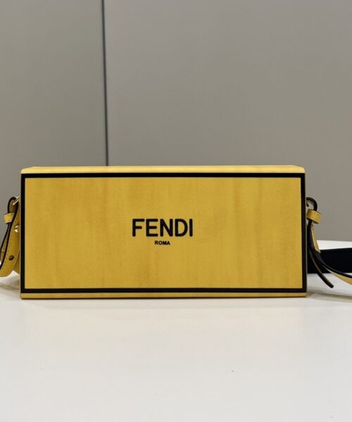 1:1 Replica Fendi Horizontal Box Yellow Bag For Woman 10.5cm/4in 7VA520ADP6F1CIA