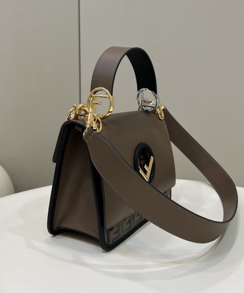 1:1 Replica Fendi Kan I F Medium Brown Bag For Woman 18cm/7in 8BT284A651F13VK