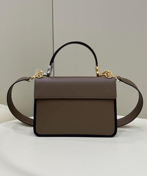 1:1 Replica Fendi Kan I F Medium Brown Bag For Woman 18cm/7in 8BT284A651F13VK