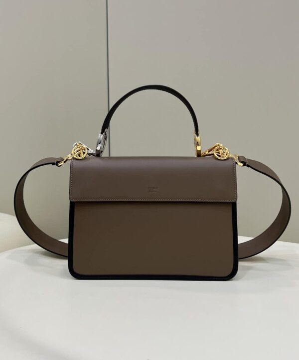 1:1 Replica Fendi Kan I F Medium Brown Bag For Woman 18cm/7in 8BT284A651F13VK
