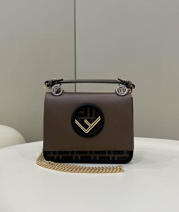 1:1 Replica Fendi Kan I F Small Brown Bag For Woman 15cm/5.5in 8BT286A651F13VK