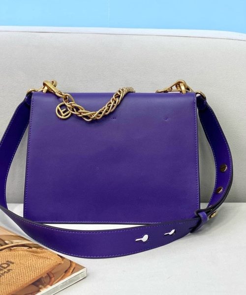 1:1 Replica Fendi Kan U Small Blue Bag For Woman 25cm/9.5in