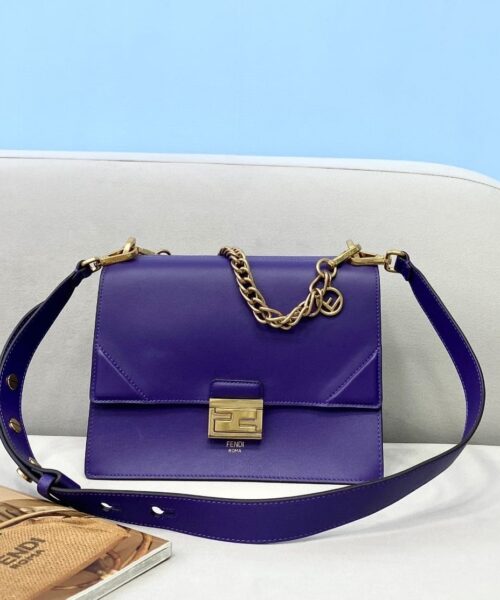 1:1 Replica Fendi Kan U Small Blue Bag For Woman 25cm/9.5in