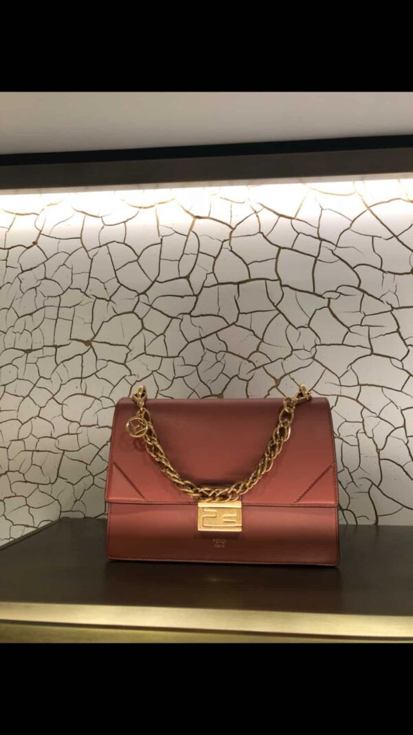 1:1 Replica Fendi Kan U Small Brown Bag For Woman 25cm/9.5in