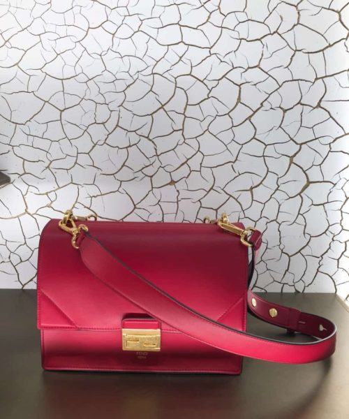 1:1 Replica Fendi Kan U Small Red Bag For Woman 25cm/9.5in