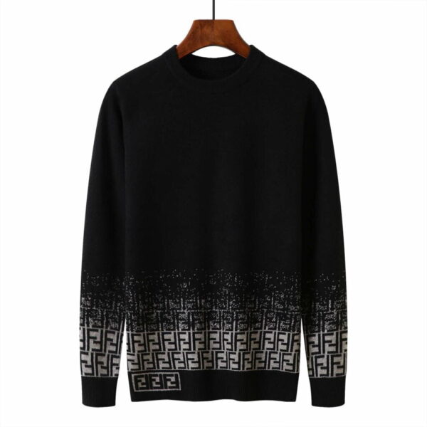 Fendi Knitted FF Sweater Black For Men