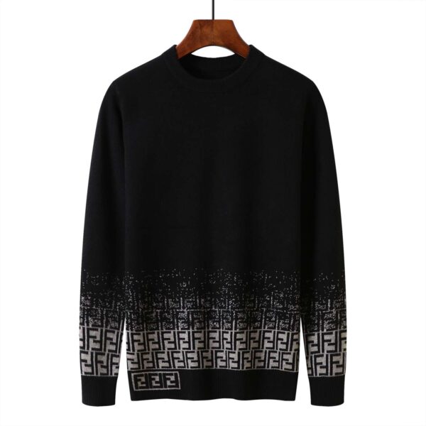 Fendi Knitted FF Sweater Black For Men