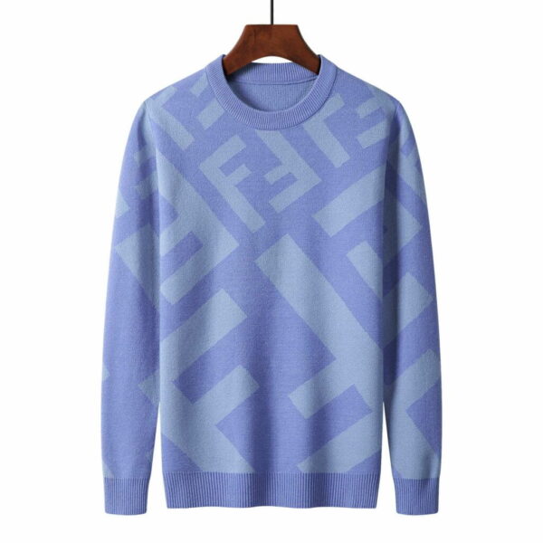 Fendi Letter F Sweater Blue For Men
