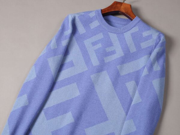 Fendi Letter F Sweater Blue For Men