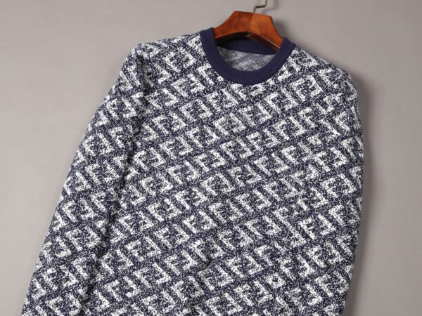 Fendi Letter F Sweater Navy Blue For Men