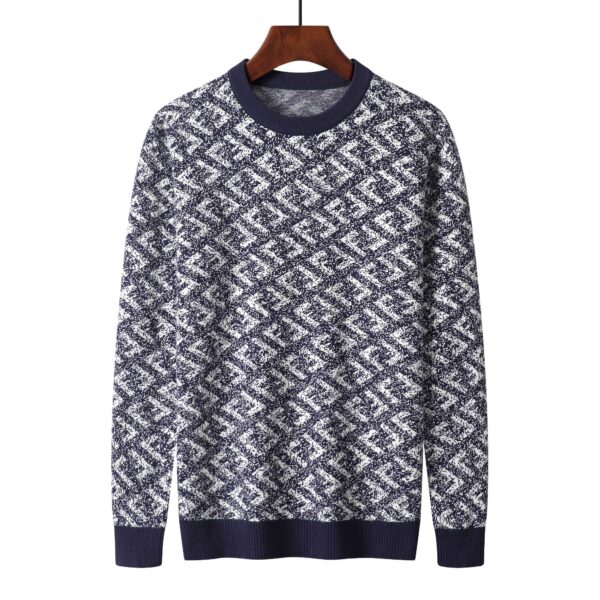 Fendi Letter F Sweater Navy Blue For Men