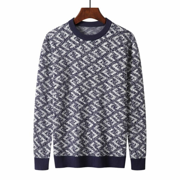 Fendi Letter F Sweater Navy Blue For Men