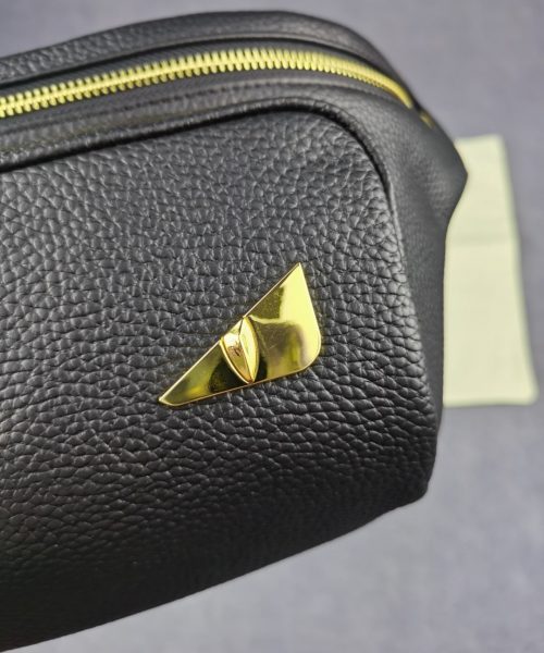 1:1 Replica Fendi Little Monster Belt Bag Black For Men, Men's Bag 7.9in/20cm FF