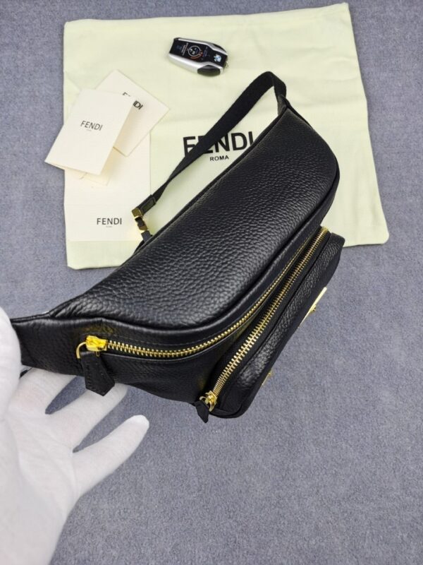 1:1 Replica Fendi Little Monster Belt Bag Black For Men, Men's Bag 7.9in/20cm FF