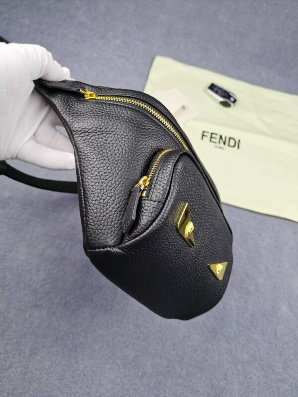 1:1 Replica Fendi Little Monster Belt Bag Black For Men, Men's Bag 7.9in/20cm FF