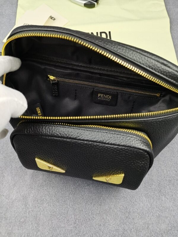 1:1 Replica Fendi Little Monster Belt Bag Black For Men, Men's Bag 7.9in/20cm FF