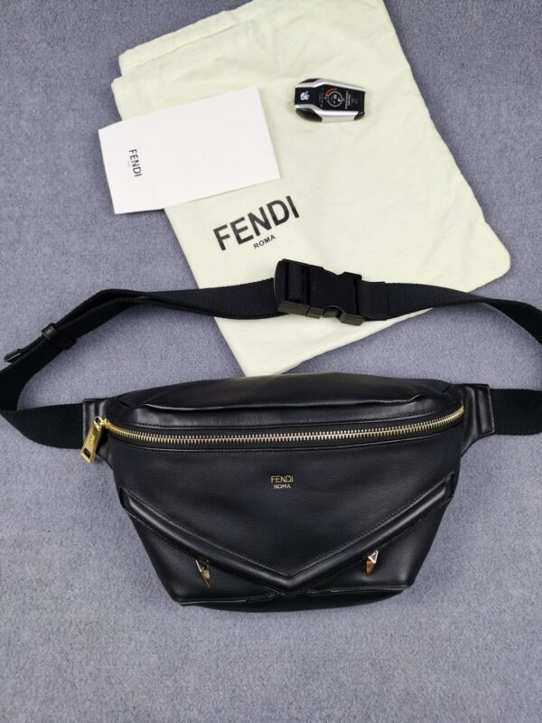 1:1 Replica Fendi Little Monster Belt Bag Black For Men, Men's Bags 7.9in/20cm FF