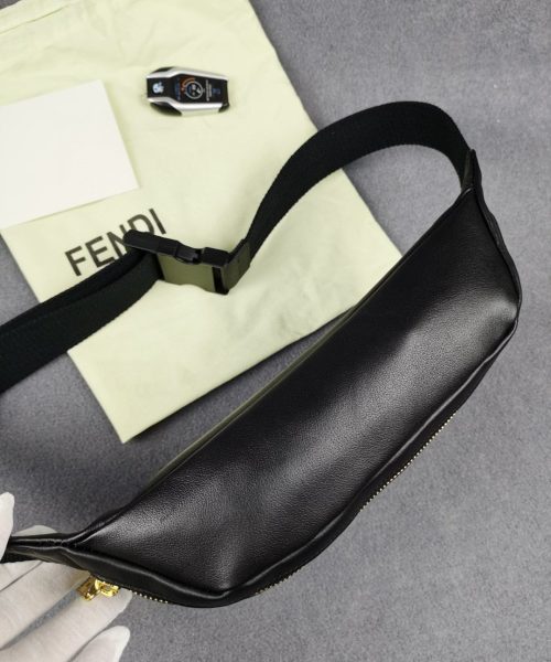 1:1 Replica Fendi Little Monster Belt Bag Black For Men, Men's Bags 7.9in/20cm FF
