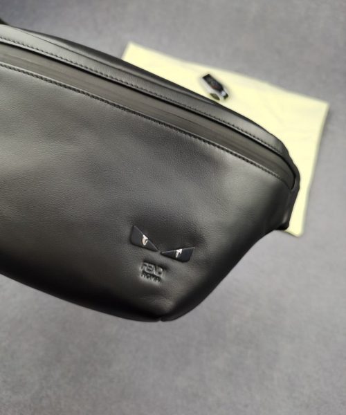 1:1 Replica Fendi Little Monster Belt Bag Black For Men, Men's Bags 7.9in/20cm FF