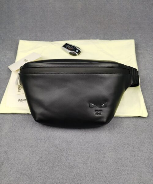 1:1 Replica Fendi Little Monster Belt Bag Black For Men, Men's Bags 7.9in/20cm FF