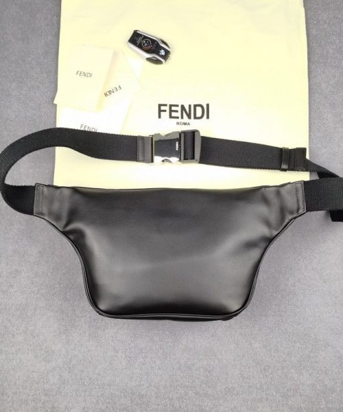 1:1 Replica Fendi Little Monster Belt Bag Black/Yellow For Men, Men's Bag 7.9in/20cm FF