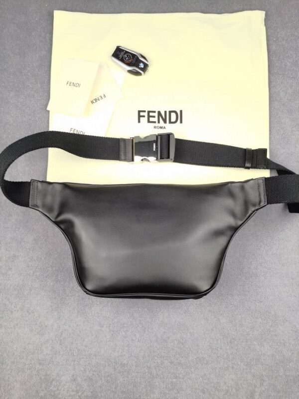 1:1 Replica Fendi Little Monster Belt Bag Black/Yellow For Men, Men's Bag 7.9in/20cm FF