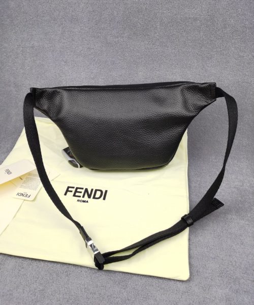 1:1 Replica Fendi Little Monster Belt Bag Black/Yellow For Men, Men's Bags 7.9in/20cm FF
