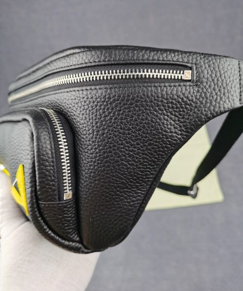 1:1 Replica Fendi Little Monster Belt Bag Black/Yellow For Men, Men's Bags 7.9in/20cm FF