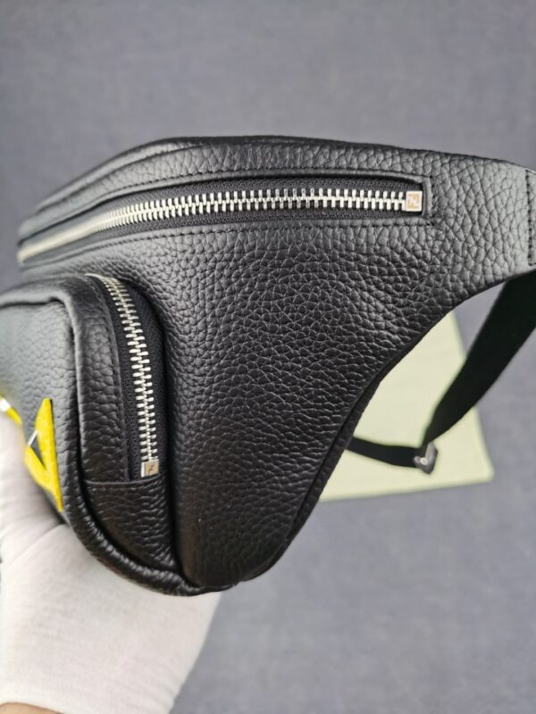 1:1 Replica Fendi Little Monster Belt Bag Black/Yellow For Men, Men's Bags 7.9in/20cm FF
