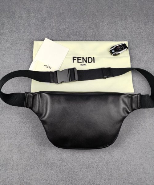1:1 Replica Fendi Little Monster Belt Bag Black/Yellow For Men, Men's Bags 7.9in/20cm FF