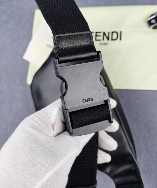 1:1 Replica Fendi Little Monster Belt Bag Black/Yellow For Men, Men's Bags 7.9in/20cm FF