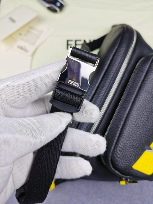 1:1 Replica Fendi Little Monster Belt Bag Black/Yellow For Men, Men's Bags 7.9in/20cm FF